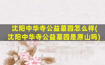 沈阳中华寺公益墓园怎么样(沈阳中华寺公益墓园是原山吗)