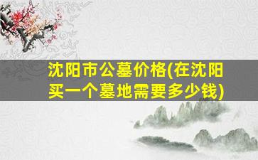 沈阳市公墓价格(在沈阳买一个墓地需要多少钱)