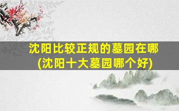 沈阳比较正规的墓园在哪(沈阳十大墓园哪个好)