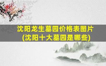 沈阳龙生墓园价格表图片(沈阳十大墓园是哪些)