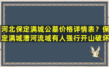 河北保定满城公墓价格详情表？保定满城漕河流域有人强行开山破坏果林河道