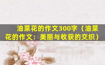 油菜花的作文300字（油菜花的作文：美丽与收获的交织）
