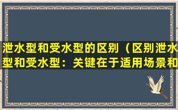 泄水型和受水型的区别（区别泄水型和受水型：关键在于适用场景和设计目的）