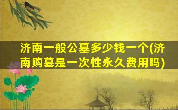 济南一般公墓多少钱一个(济南购墓是一次性永久费用吗)