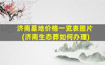 济南墓地价格一览表图片(济南生态葬如何办理)