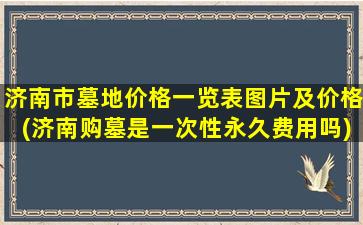 济南市墓地价格一览表图片及价格(济南购墓是一次性永久费用吗)
