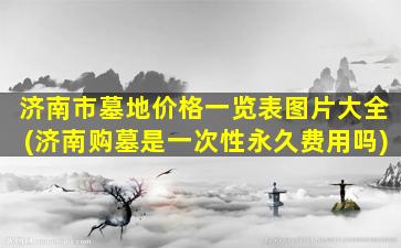 济南市墓地价格一览表图片大全(济南购墓是一次性永久费用吗)