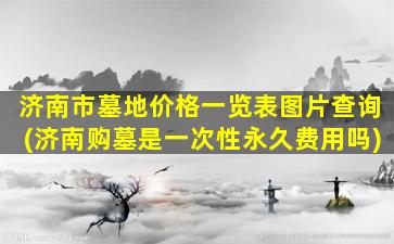 济南市墓地价格一览表图片查询(济南购墓是一次性永久费用吗)