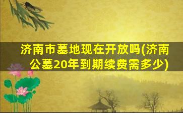 济南市墓地现在开放吗(济南公墓20年到期续费需多少)