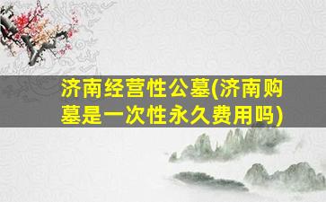 济南经营性公墓(济南购墓是一次性永久费用吗)