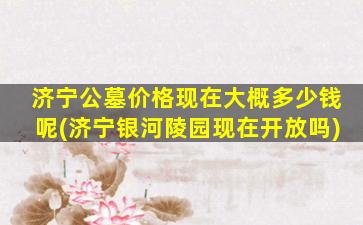 济宁公墓价格现在大概多少钱呢(济宁银河陵园现在开放吗)