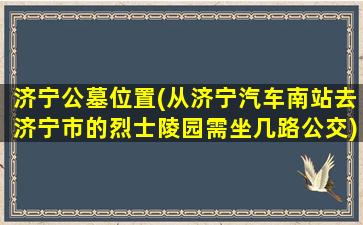 济宁公墓位置(从济宁汽车南站去济宁市的烈士陵园需坐几路公交)