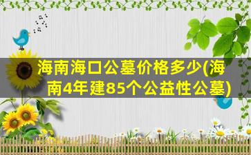 海南海口公墓价格多少(海南4年建85个公益性公墓)