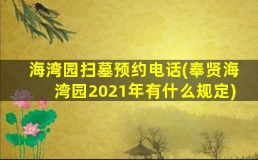 海湾园扫墓预约电话(奉贤海湾园2021年有什么规定)