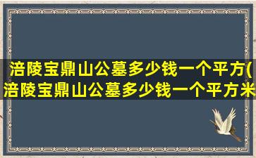 涪陵宝鼎山公墓多少钱一个平方(涪陵宝鼎山公墓多少钱一个平方米)