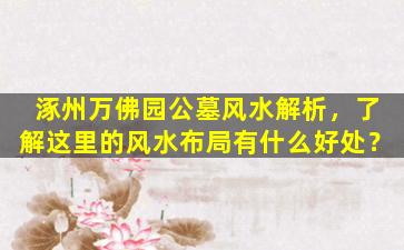 涿州万佛园公墓风水解析，了解这里的风水布局有什么好处？
