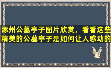 涿州公墓亭子图片欣赏，看看这些精美的公墓亭子是如何让人感动的