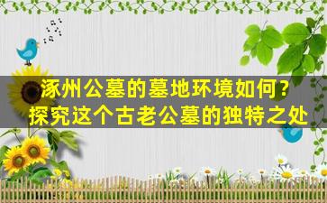 涿州公墓的墓地环境如何？探究这个古老公墓的独特之处
