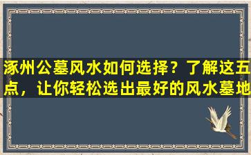 涿州公墓风水如何选择？了解这五点，让你轻松选出最好的风水墓地！