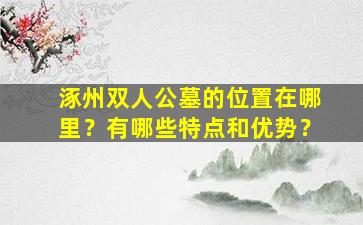 涿州双人公墓的位置在哪里？有哪些特点和优势？