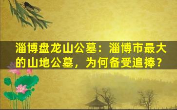 淄博盘龙山公墓：淄博市最大的山地公墓，为何备受追捧？