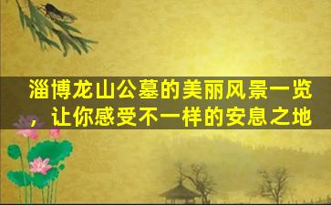 淄博龙山公墓的美丽风景一览，让你感受不一样的安息之地