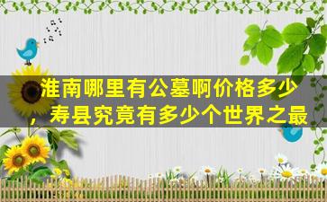 淮南哪里有公墓啊价格多少，寿县究竟有多少个世界之最