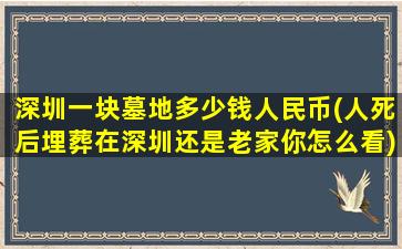 深圳一块墓地多少钱人民币(人死后埋葬在深圳还是老家你怎么看)