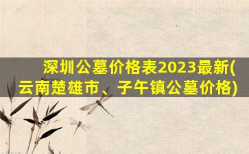 深圳公墓价格表2023最新(云南楚雄市、子午镇公墓价格)