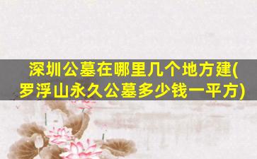 深圳公墓在哪里几个地方建(罗浮山永久公墓多少钱一平方)