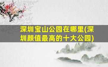 深圳宝山公园在哪里(深圳颜值最高的十大公园)