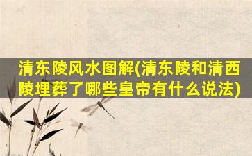 清东陵风水图解(清东陵和清西陵埋葬了哪些皇帝有什么说法)