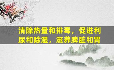 清除热量和排毒，促进利尿和除湿，滋养脾脏和胃