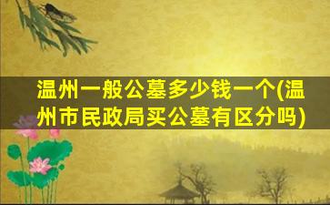 温州一般公墓多少钱一个(温州市民政局买公墓有区分吗)