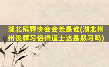 湖北殡葬协会会长是谁(湖北荆州丧葬习俗请道士这是恶习吗)