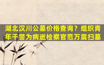 湖北汉川公墓价格查询？组织青年干警为病逝检察官范万震扫墓