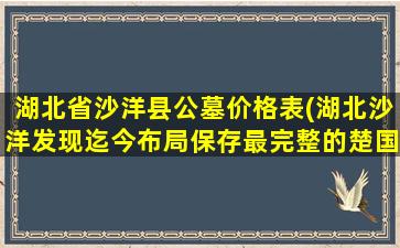 湖北省沙洋县公墓价格表(湖北沙洋发现迄今布局保存最完整的楚国贵族家族墓地)