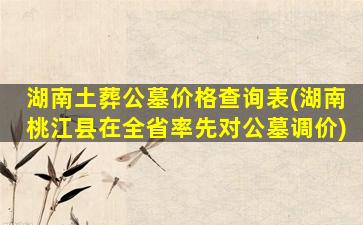湖南土葬公墓价格查询表(湖南桃江县在全省率先对公墓调价)