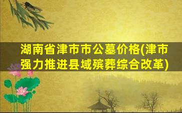 湖南省津市市公墓价格(津市强力推进县域殡葬综合改革)