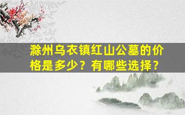 滁州乌衣镇红山公墓的价格是多少？有哪些选择？