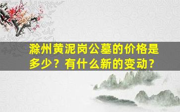 滁州黄泥岗公墓的价格是多少？有什么新的变动？