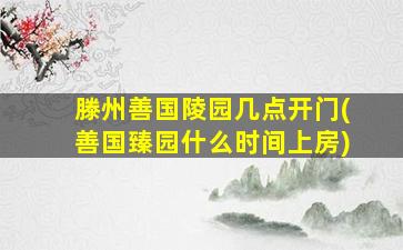滕州善国陵园几点开门(善国臻园什么时间上房)