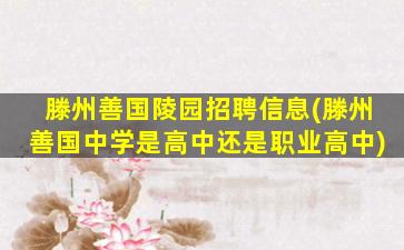 滕州善国陵园招聘信息(滕州善国中学是高中还是职业高中)