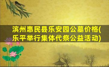 滨州惠民县乐安园公墓价格(乐平举行集体代祭公益活动)