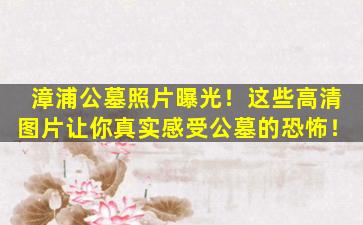 漳浦公墓照片曝光！这些高清图片让你真实感受公墓的恐怖！