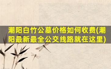 潮阳白竹公墓价格如何收费(潮阳最新最全公交线路就在这里)