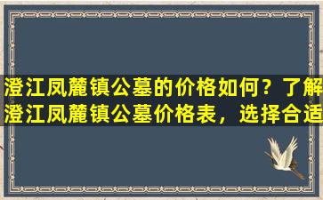 澄江凤麓镇公墓的价格如何？了解澄江凤麓镇公墓价格表，选择合适的安葬方案