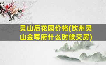 灵山后花园价格(钦州灵山金尊府什么时候交房)