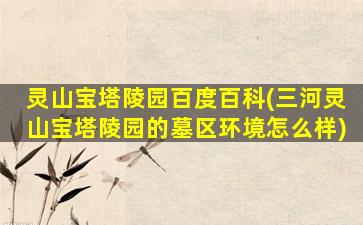 灵山宝塔陵园百度百科(三河灵山宝塔陵园的墓区环境怎么样)