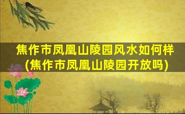 焦作市凤凰山陵园风水如何样(焦作市凤凰山陵园开放吗)